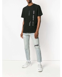 T-shirt à col rond imprimé noir et blanc Alexander Wang