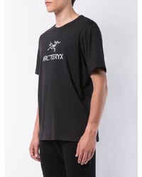 T-shirt à col rond imprimé noir et blanc Arc'teryx