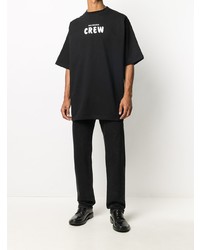 T-shirt à col rond imprimé noir et blanc Balenciaga