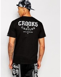 T-shirt à col rond imprimé noir et blanc Crooks & Castles
