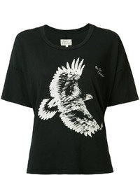 T-shirt à col rond imprimé noir et blanc Current/Elliott