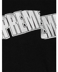 T-shirt à col rond imprimé noir et blanc Supreme