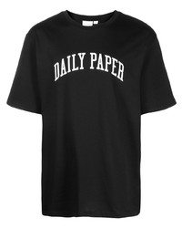 T-shirt à col rond imprimé noir et blanc Daily Paper