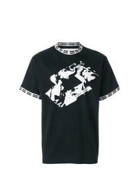 T-shirt à col rond imprimé noir et blanc Damir Doma