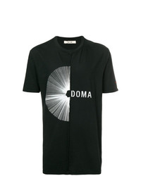 T-shirt à col rond imprimé noir et blanc Damir Doma