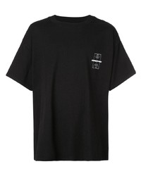 T-shirt à col rond imprimé noir et blanc Daniel Patrick