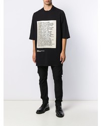 T-shirt à col rond imprimé noir et blanc Rick Owens DRKSHDW