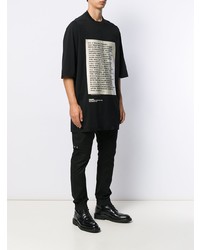 T-shirt à col rond imprimé noir et blanc Rick Owens DRKSHDW