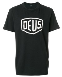 T-shirt à col rond imprimé noir et blanc Deus Ex Machina