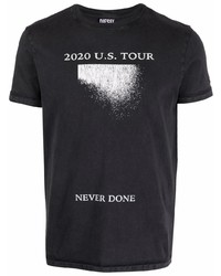 T-shirt à col rond imprimé noir et blanc Diesel