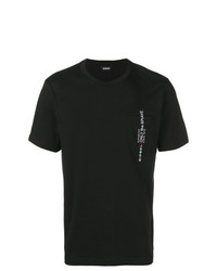 T-shirt à col rond imprimé noir et blanc Diesel