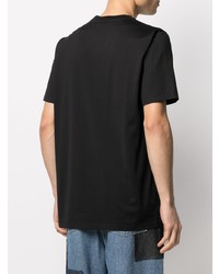 T-shirt à col rond imprimé noir et blanc Marni