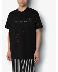 T-shirt à col rond imprimé noir et blanc Givenchy