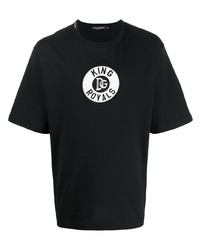 T-shirt à col rond imprimé noir et blanc Dolce & Gabbana