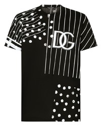 T-shirt à col rond imprimé noir et blanc Dolce & Gabbana