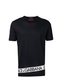 T-shirt à col rond imprimé noir et blanc Dolce & Gabbana