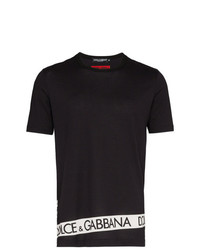 T-shirt à col rond imprimé noir et blanc Dolce & Gabbana