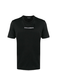 T-shirt à col rond imprimé noir et blanc Dolce & Gabbana