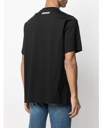 T-shirt à col rond imprimé noir et blanc DSQUARED2