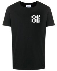 T-shirt à col rond imprimé noir et blanc Dondup