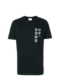 T-shirt à col rond imprimé noir et blanc Dondup