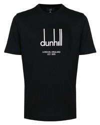 T-shirt à col rond imprimé noir et blanc Dunhill
