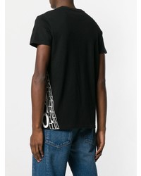 T-shirt à col rond imprimé noir et blanc Valentino