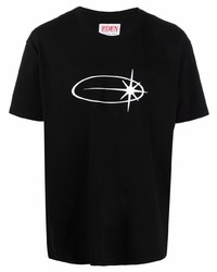 T-shirt à col rond imprimé noir et blanc EDEN power corp