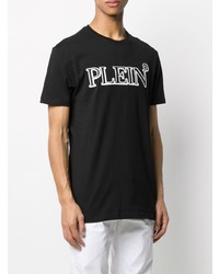 T-shirt à col rond imprimé noir et blanc Philipp Plein