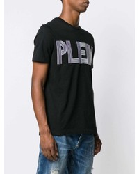 T-shirt à col rond imprimé noir et blanc Philipp Plein