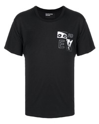 T-shirt à col rond imprimé noir et blanc Enfants Riches Deprimes