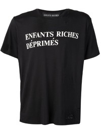 T-shirt à col rond imprimé noir et blanc Enfants Riches Deprimes