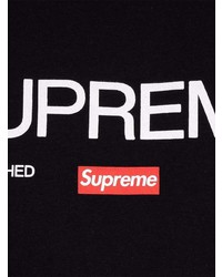 T-shirt à col rond imprimé noir et blanc Supreme