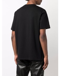 T-shirt à col rond imprimé noir et blanc MSGM