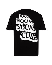 T-shirt à col rond imprimé noir et blanc Anti Social Social Club