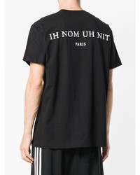 T-shirt à col rond imprimé noir et blanc Ih Nom Uh Nit