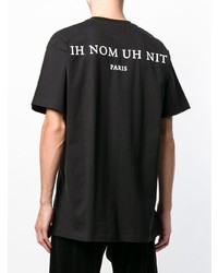 T-shirt à col rond imprimé noir et blanc Ih Nom Uh Nit