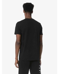 T-shirt à col rond imprimé noir et blanc Alexander McQueen