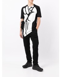 T-shirt à col rond imprimé noir et blanc 11 By Boris Bidjan Saberi