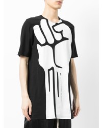 T-shirt à col rond imprimé noir et blanc 11 By Boris Bidjan Saberi