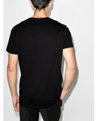 T-shirt à col rond imprimé noir et blanc Balmain