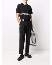 T-shirt à col rond imprimé noir et blanc Givenchy