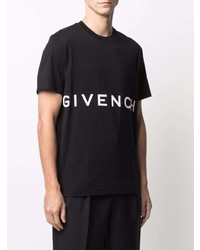 T-shirt à col rond imprimé noir et blanc Givenchy