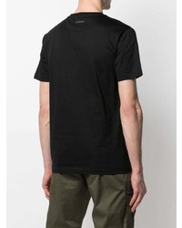 T-shirt à col rond imprimé noir et blanc Les Hommes