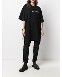 T-shirt à col rond imprimé noir et blanc Vetements