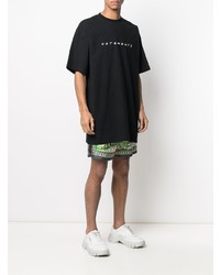 T-shirt à col rond imprimé noir et blanc Vetements