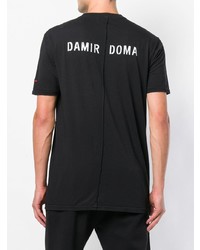 T-shirt à col rond imprimé noir et blanc Damir Doma