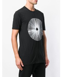 T-shirt à col rond imprimé noir et blanc Damir Doma