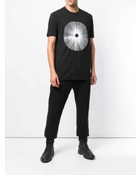 T-shirt à col rond imprimé noir et blanc Damir Doma