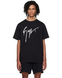 T-shirt à col rond imprimé noir et blanc Giuseppe Zanotti